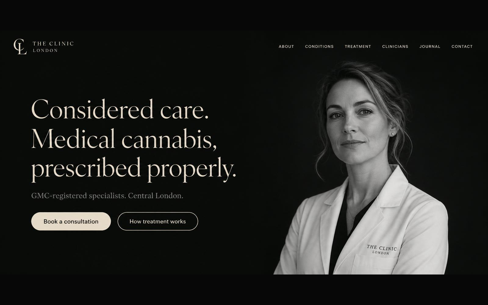 Cannabis Clinics London website preview