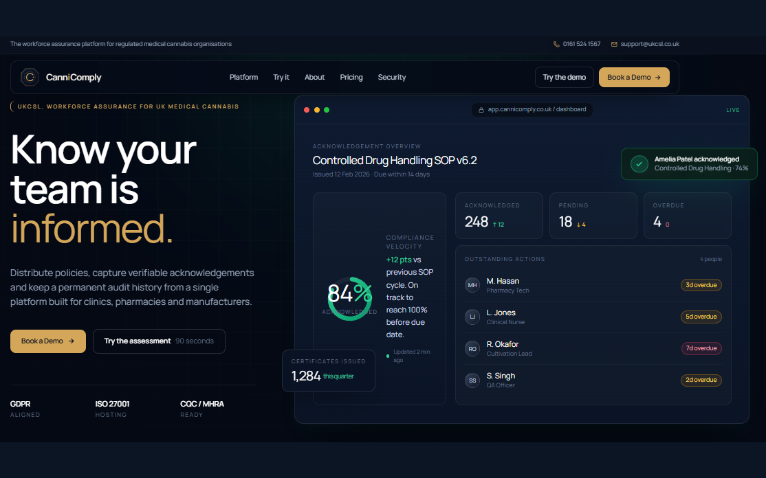CanniComply Europe cannabis club management system preview