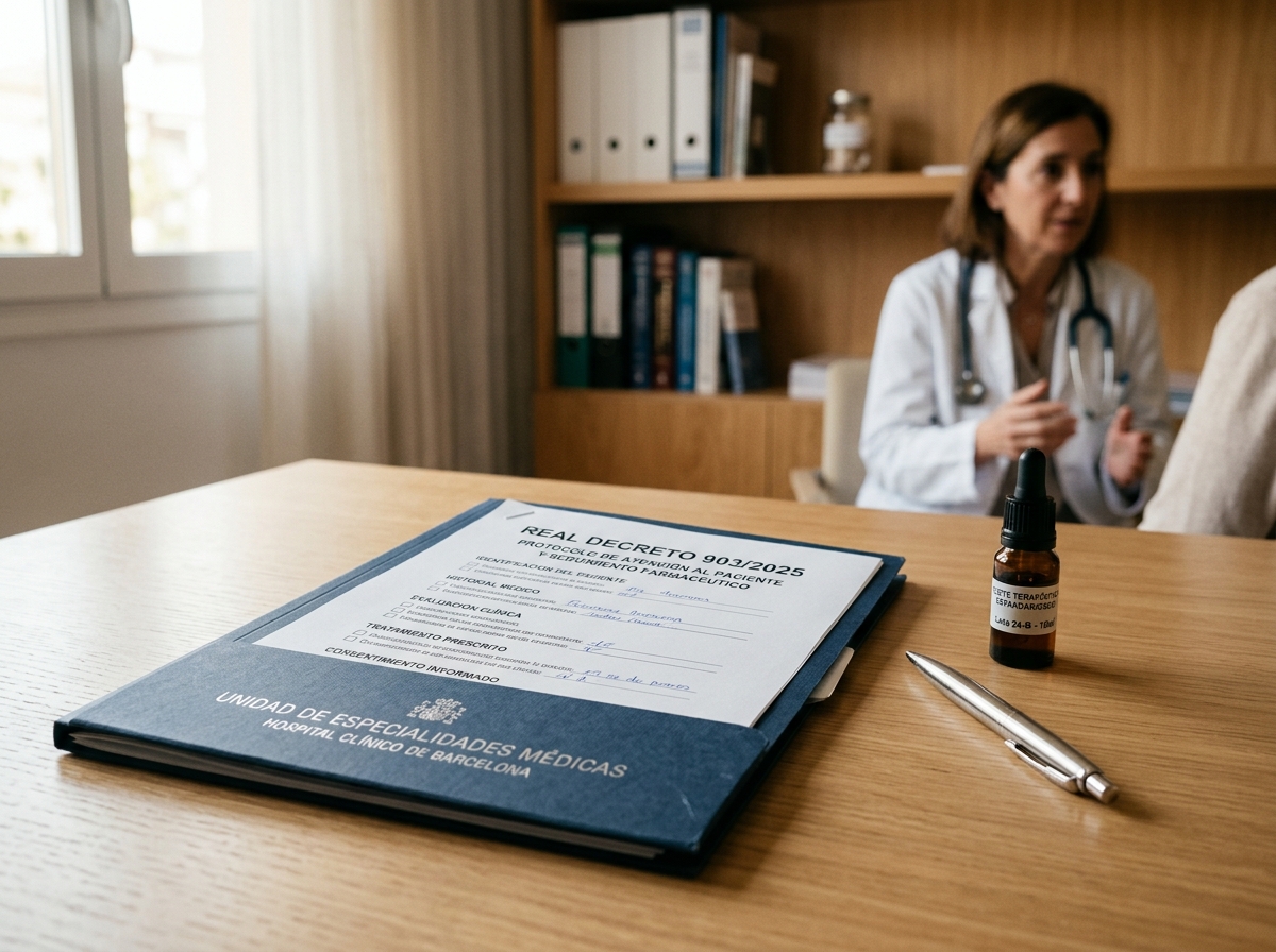 Clinical specialist consultation and patient assessment dossier under Real Decreto 903/2025